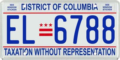 DC license plate EL6788