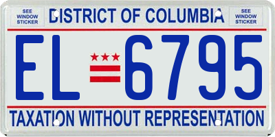 DC license plate EL6795