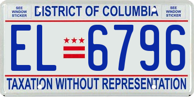 DC license plate EL6796
