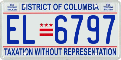 DC license plate EL6797