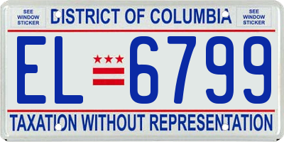 DC license plate EL6799