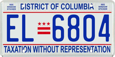DC license plate EL6804