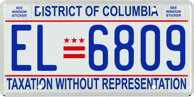 DC license plate EL6809