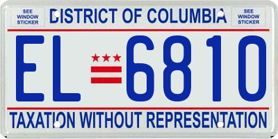 DC license plate EL6810
