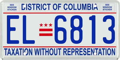 DC license plate EL6813