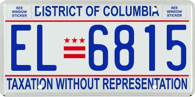 DC license plate EL6815