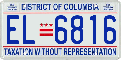 DC license plate EL6816