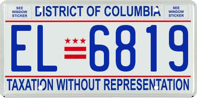 DC license plate EL6819