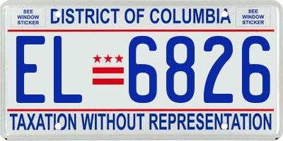 DC license plate EL6826