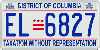 DC license plate EL6827