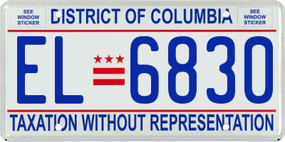 DC license plate EL6830