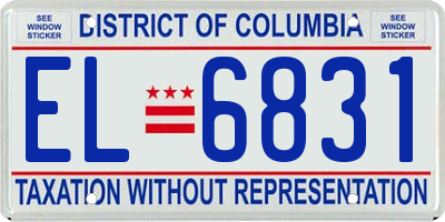 DC license plate EL6831