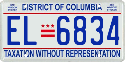 DC license plate EL6834