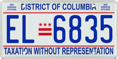 DC license plate EL6835