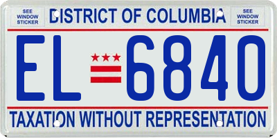 DC license plate EL6840