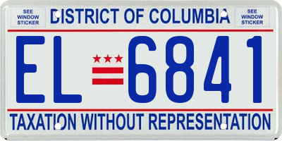 DC license plate EL6841