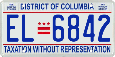 DC license plate EL6842