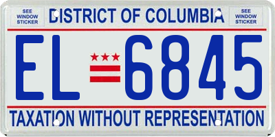 DC license plate EL6845