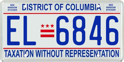 DC license plate EL6846