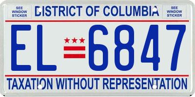 DC license plate EL6847