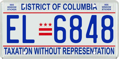 DC license plate EL6848