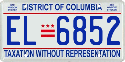 DC license plate EL6852