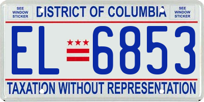 DC license plate EL6853