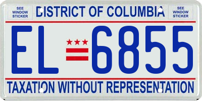 DC license plate EL6855