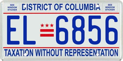 DC license plate EL6856