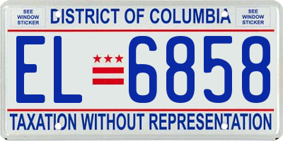 DC license plate EL6858
