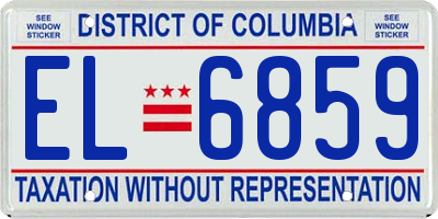 DC license plate EL6859