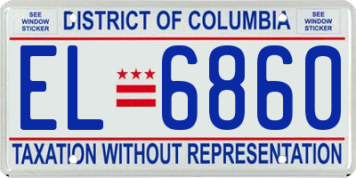 DC license plate EL6860