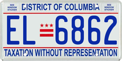DC license plate EL6862