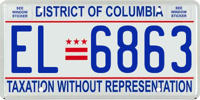 DC license plate EL6863