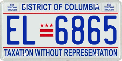 DC license plate EL6865