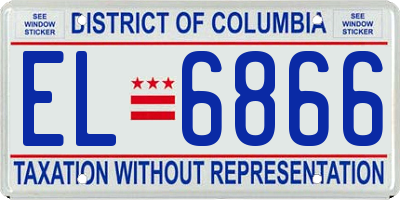 DC license plate EL6866