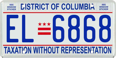 DC license plate EL6868