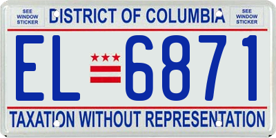 DC license plate EL6871