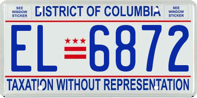 DC license plate EL6872
