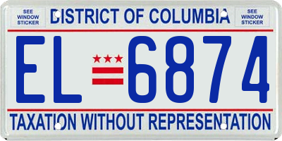 DC license plate EL6874