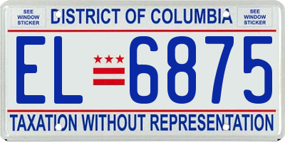 DC license plate EL6875