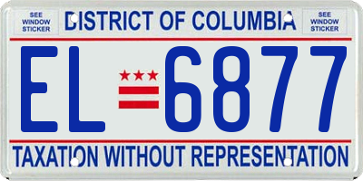 DC license plate EL6877