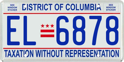 DC license plate EL6878