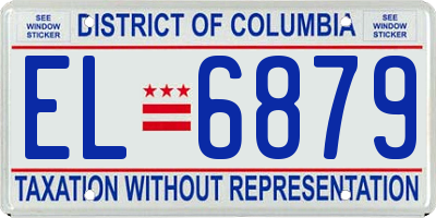 DC license plate EL6879