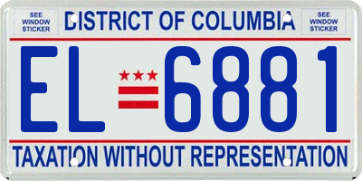 DC license plate EL6881