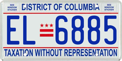 DC license plate EL6885