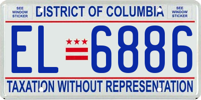DC license plate EL6886