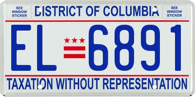 DC license plate EL6891