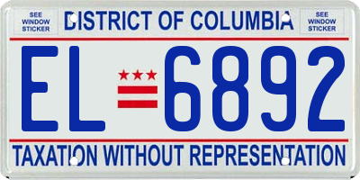 DC license plate EL6892