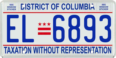 DC license plate EL6893